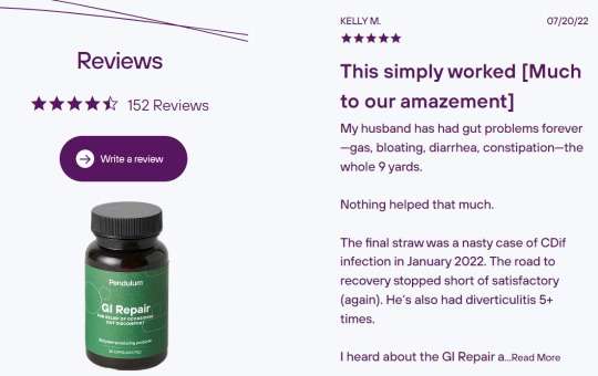 customer reviews of GI Repair by Pendulum Life