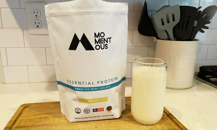 protein powder in glass