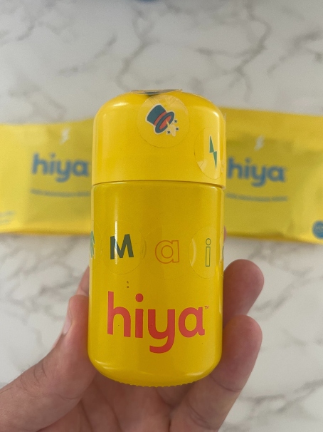 holding hiya kids multivitamins